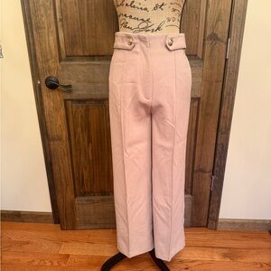 Zara Elegant Cream High-Waisted Pants
